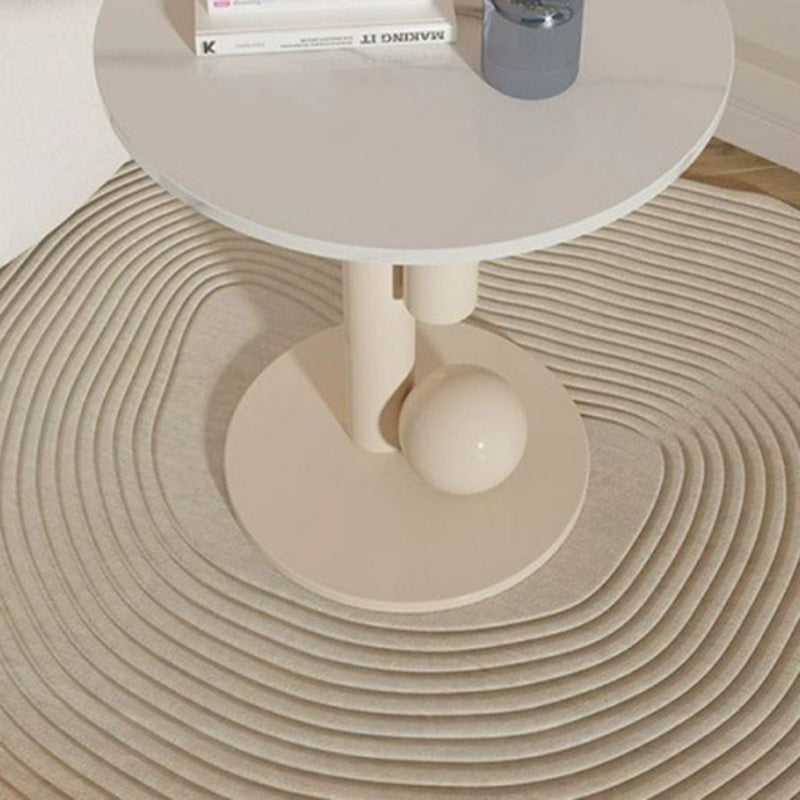 Contemporary Cylinder Orb Rock Slab Steel Coffee Table