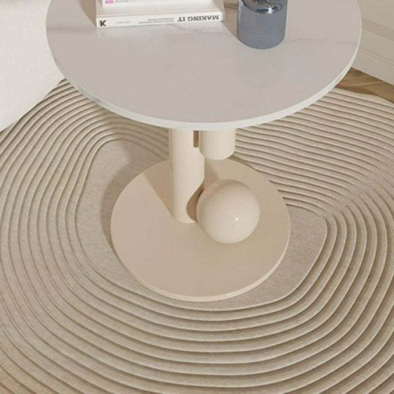 Contemporary Cylinder Orb Rock Slab Steel Coffee Table