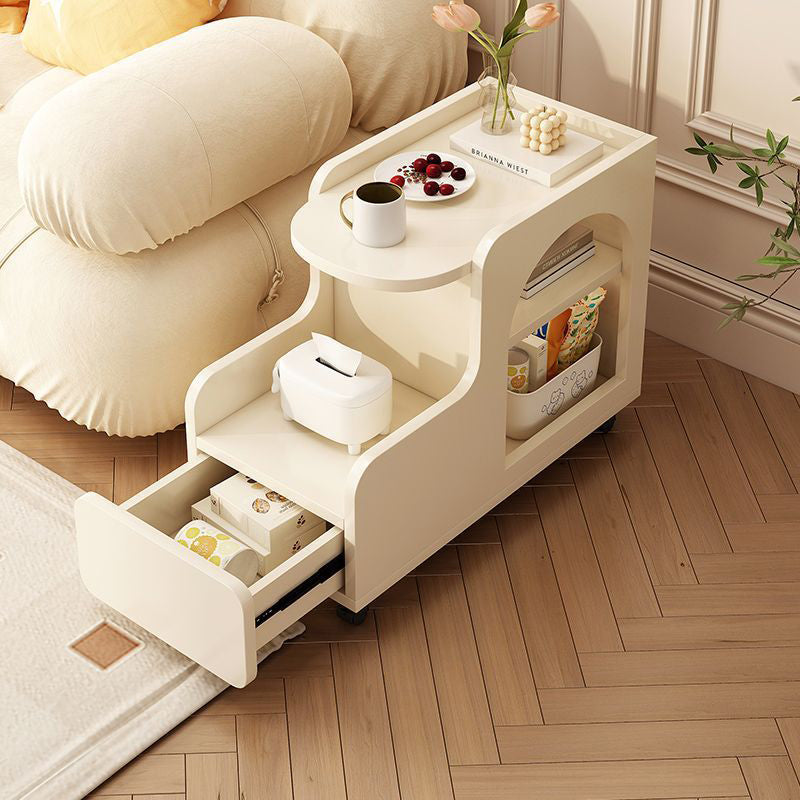 Contemporary Square Side Table 1-Cabinet — Storage Compartment - Premium Model