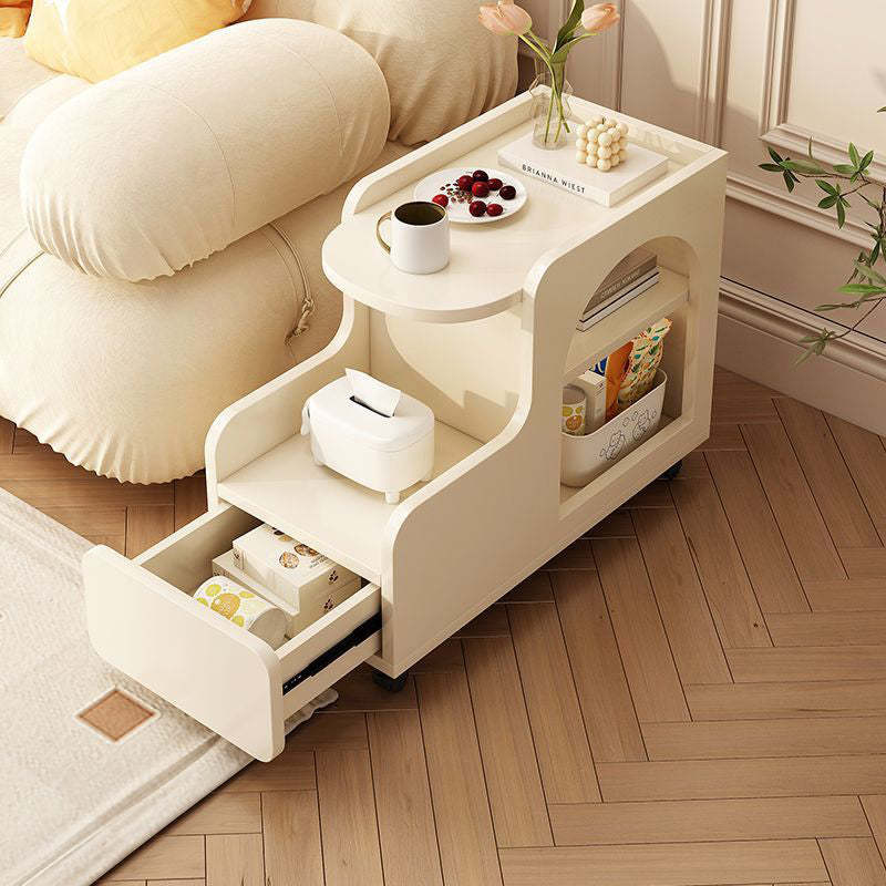 Contemporary Square Side Table 1-Cabinet — Storage Compartment - Premium Model