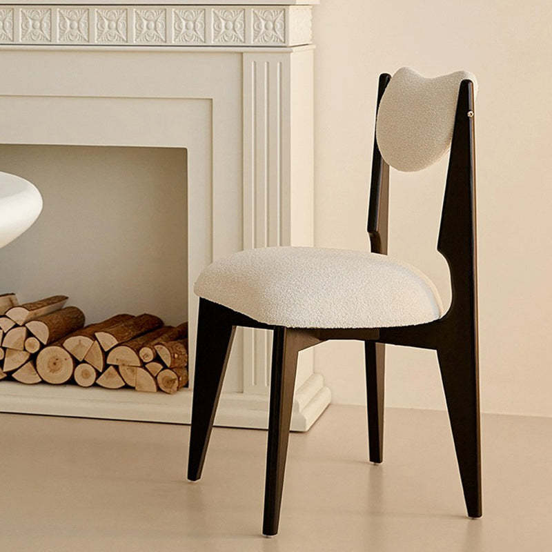 Nordic Ash Velvet Metal Crescent Dining Chair