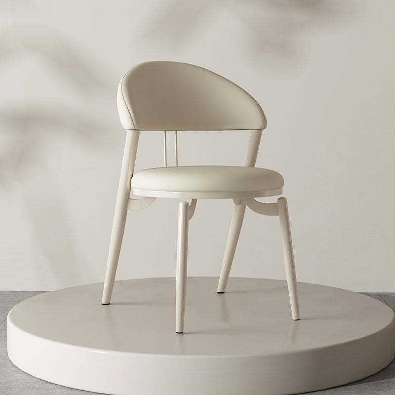 Nordic Leather Upholstered Steel Open Back Dining Chair