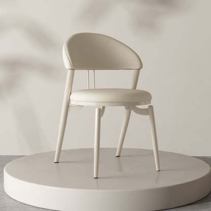 Nordic Leather Upholstered Steel Open Back Dining Chair