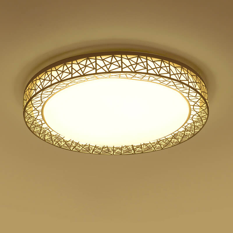 Modern Bird's Nest Iron LED Flush Mount Light