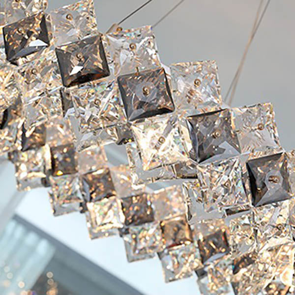 Crystal Diamond Circle Plated Chandelier