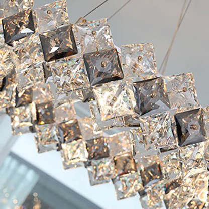 Crystal Diamond Circle Plated Chandelier