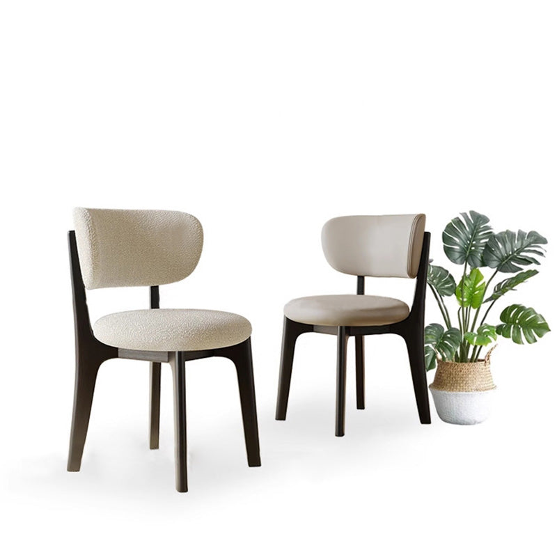 Round Velvet Wooden Dining Chair