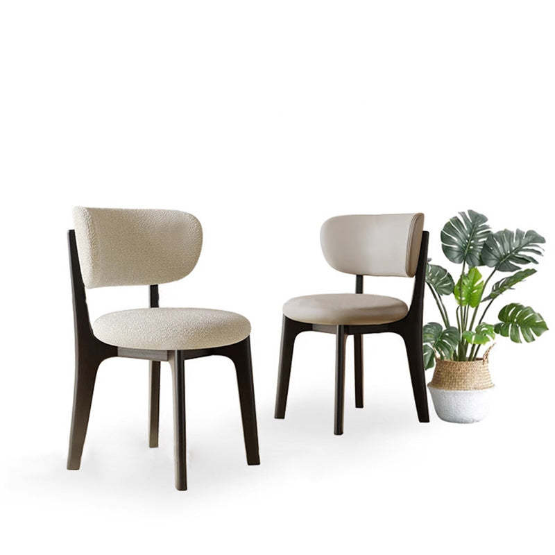 Round Velvet Wooden Dining Chair