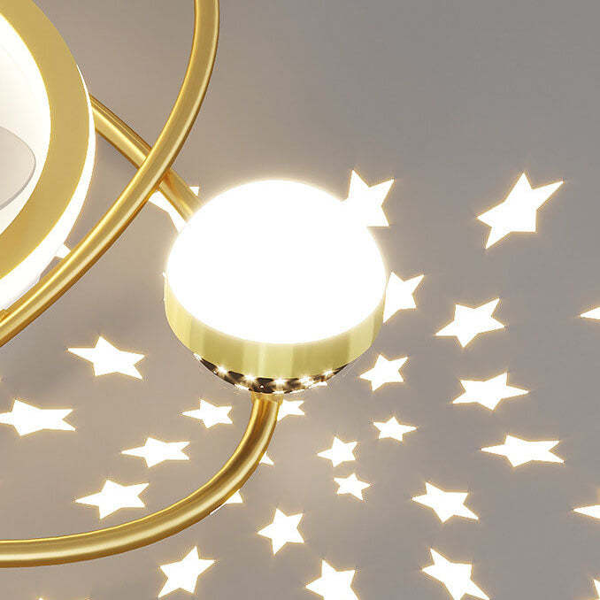 Modern Light Ring Flush Mount Ceiling Fan Light