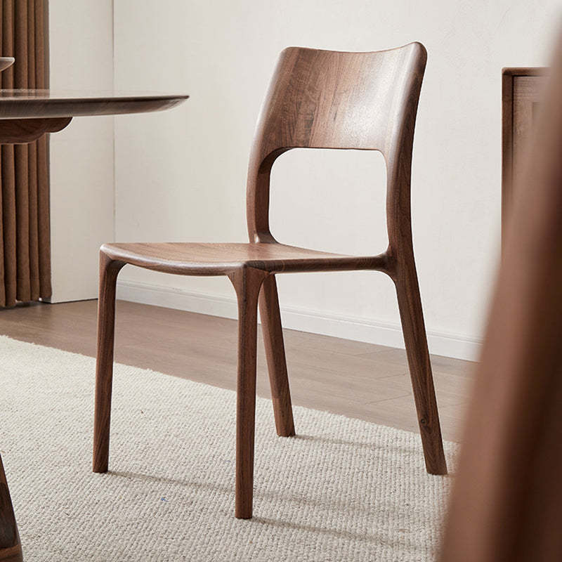 Retro Walnut Square Dining Chair