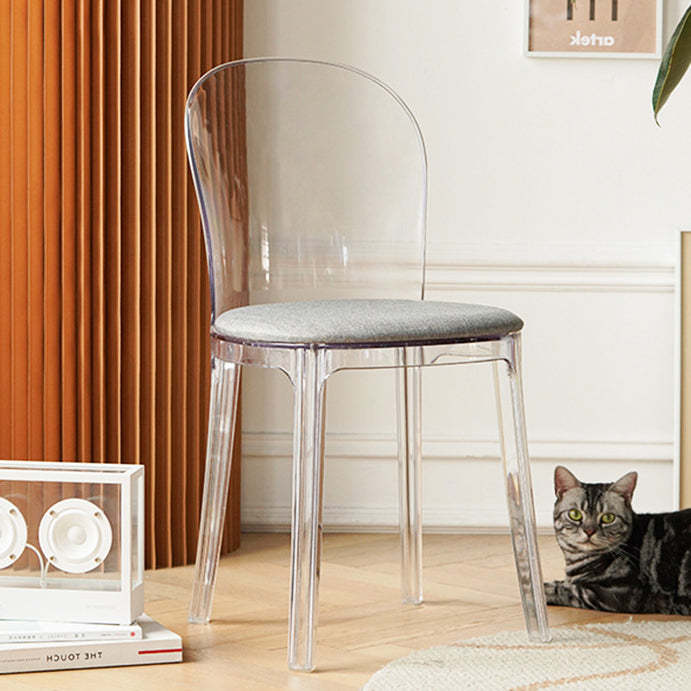 Scandinavian Curved Plastic Fabric Chair