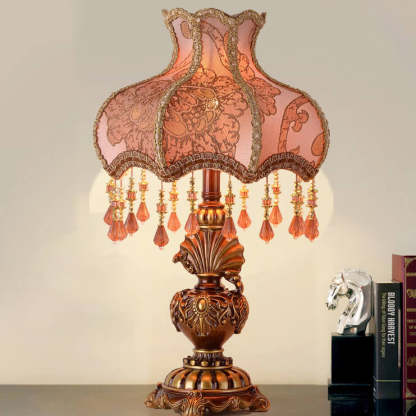 Modern peach palace table lamps in fabric resin
