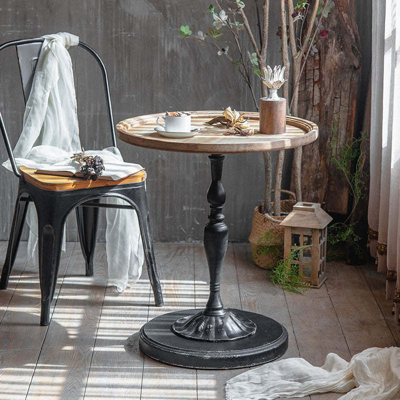 Lighom minimalist round wood coffee tables