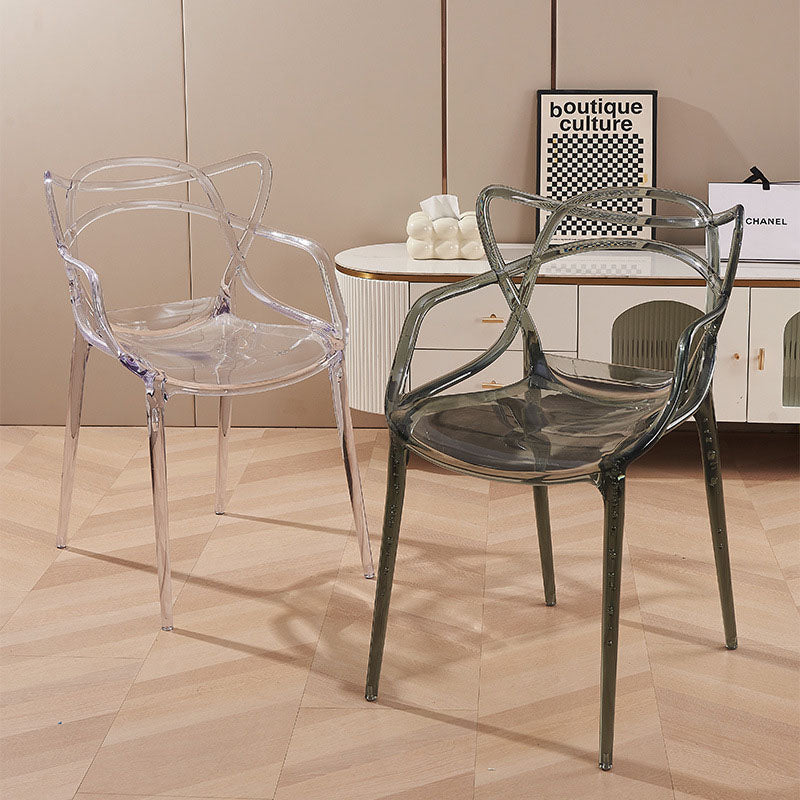 Contemporary Curved Plastic Acrylic Dining Chair