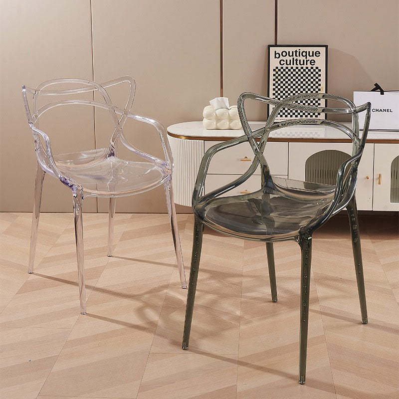 Contemporary Curved Plastic Acrylic Dining Chair