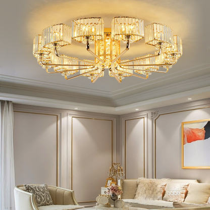 Modern Crystal 6/8/10/12-Light Flush Mount — 8 / 110V-120V For US/CA