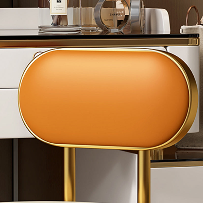 Nordic PU Leather Round Vanity Stool