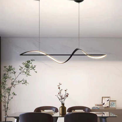 Minimalist Linear Aluminum Silicone LED Island Chandelier