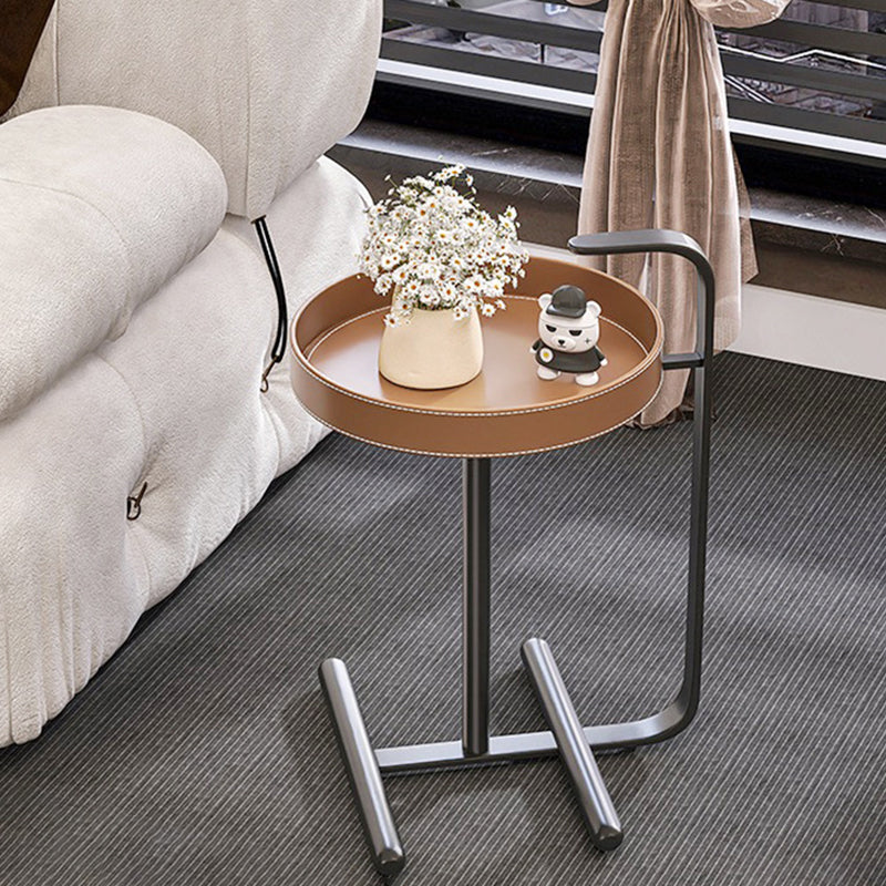 Lighom minimalist tray leather steel glass end & side tables