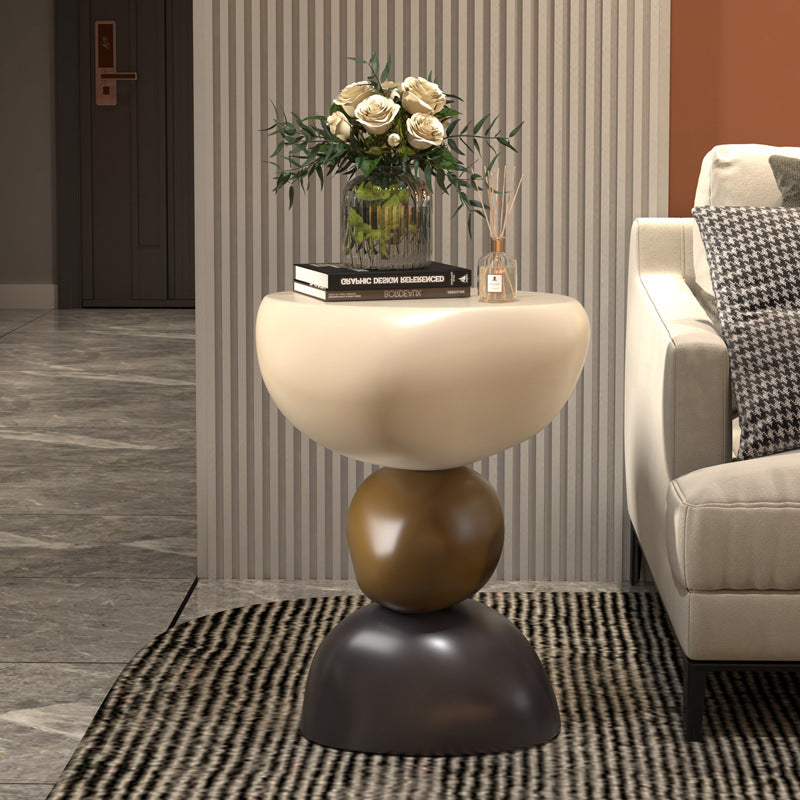 Minimalist Stone Resin Coffee Table — Brownish