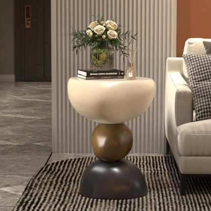 Minimalist Stone Resin Coffee Table — Brownish