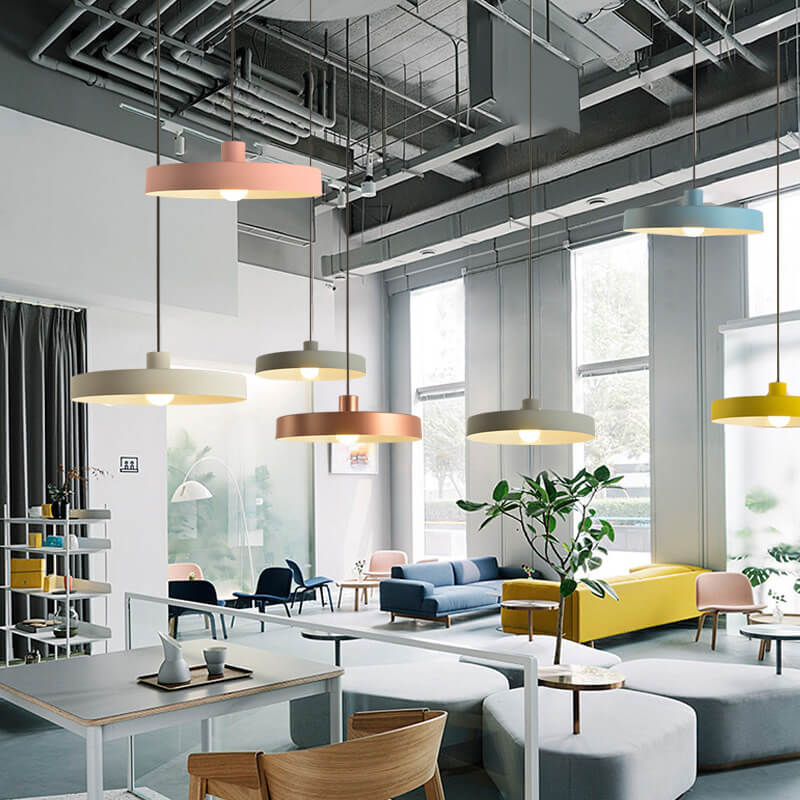 Minimalist Aluminum Disc Pendant Light