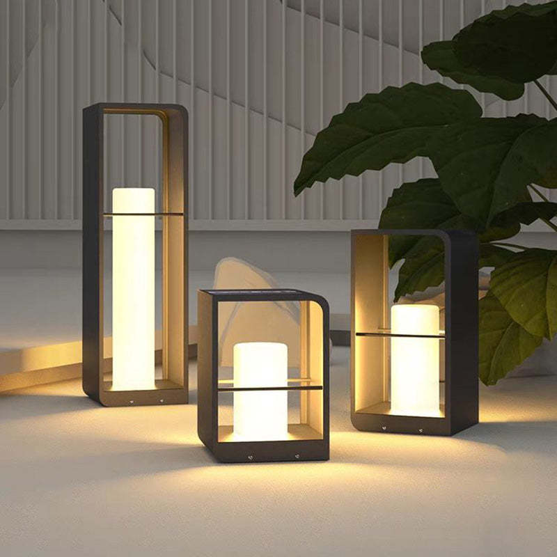 Minimalist Solar Cubic Landscape Light