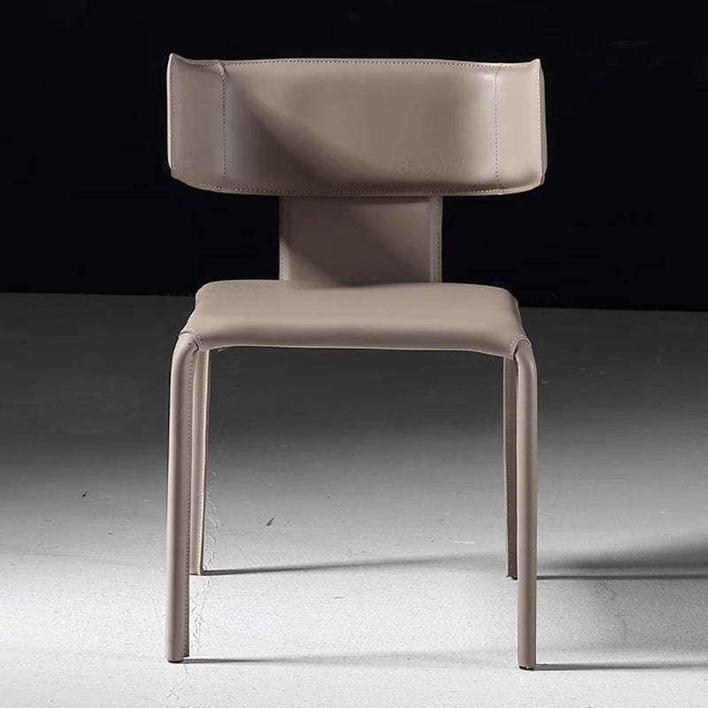 Contemporary Leather Steel Dining Chair — Black