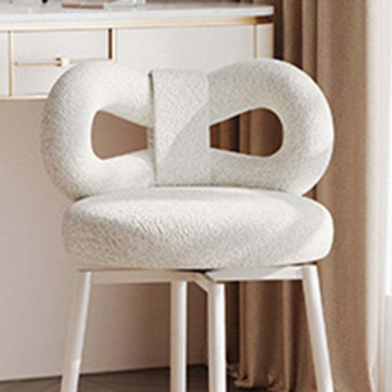 Contemporary Bow Lambswool Iron Vanity Stool