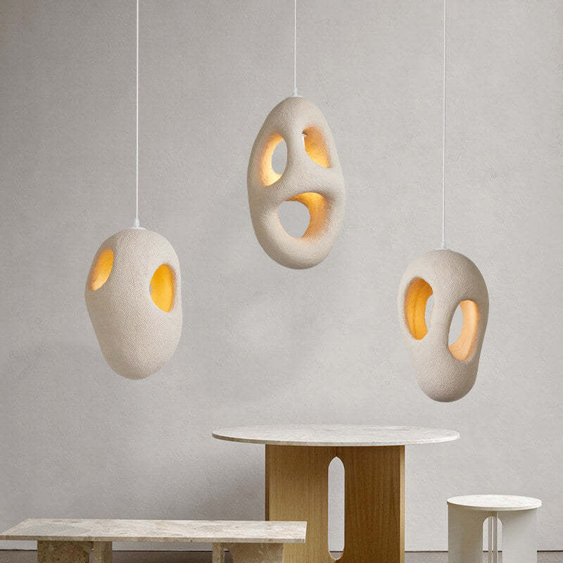 Japanese Wabi-sabi Resin Circle Pendant Light