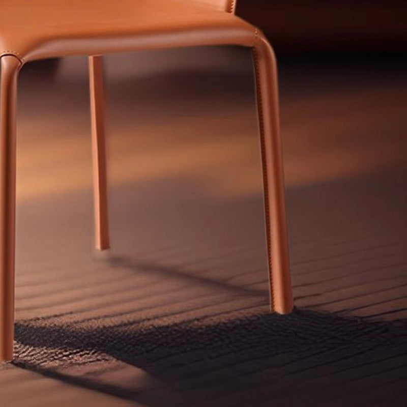 Contemporary Leather Steel Dining Chair