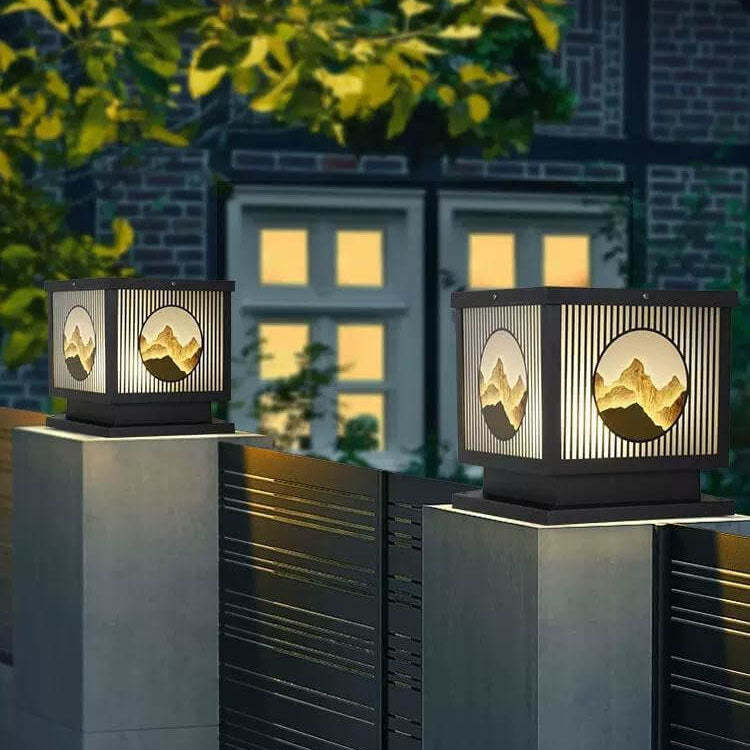 Solar Chinese Square Post LED Outdoor Landscape Light