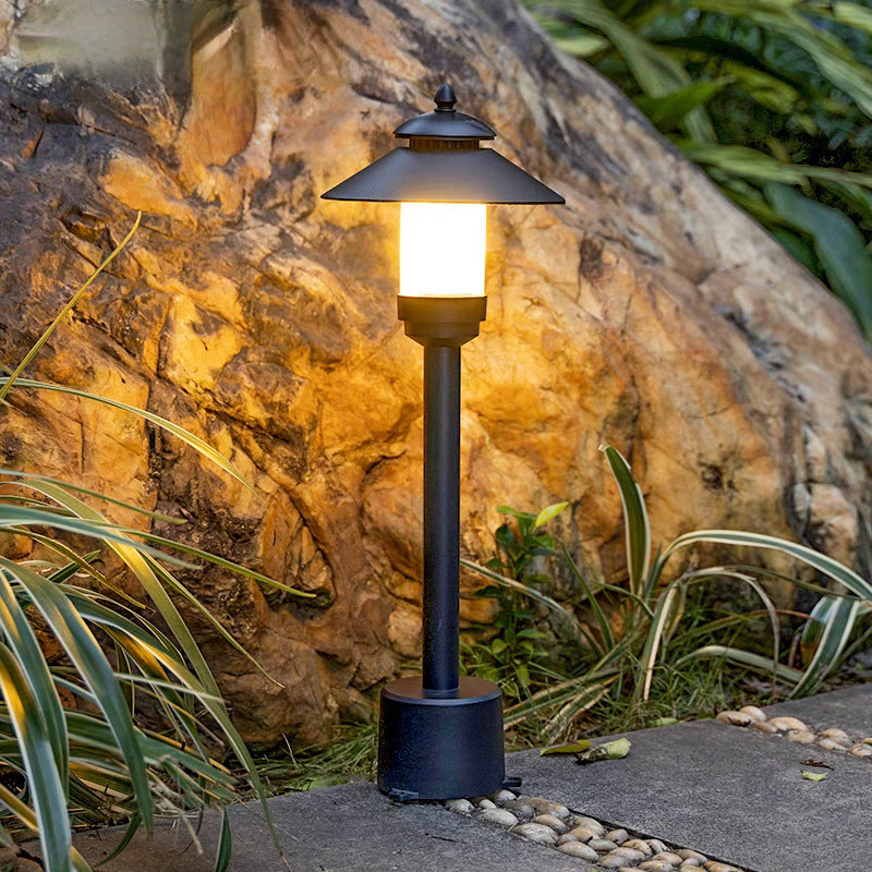 Minimalist Umbrella Aluminum Marble LED Outdoor Light