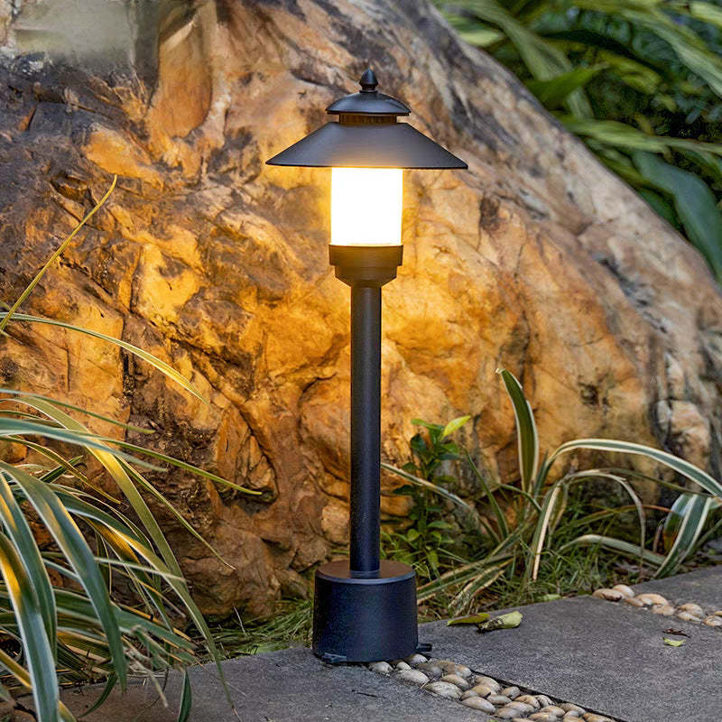 Minimalist Umbrella Aluminum Marble LED Outdoor Light