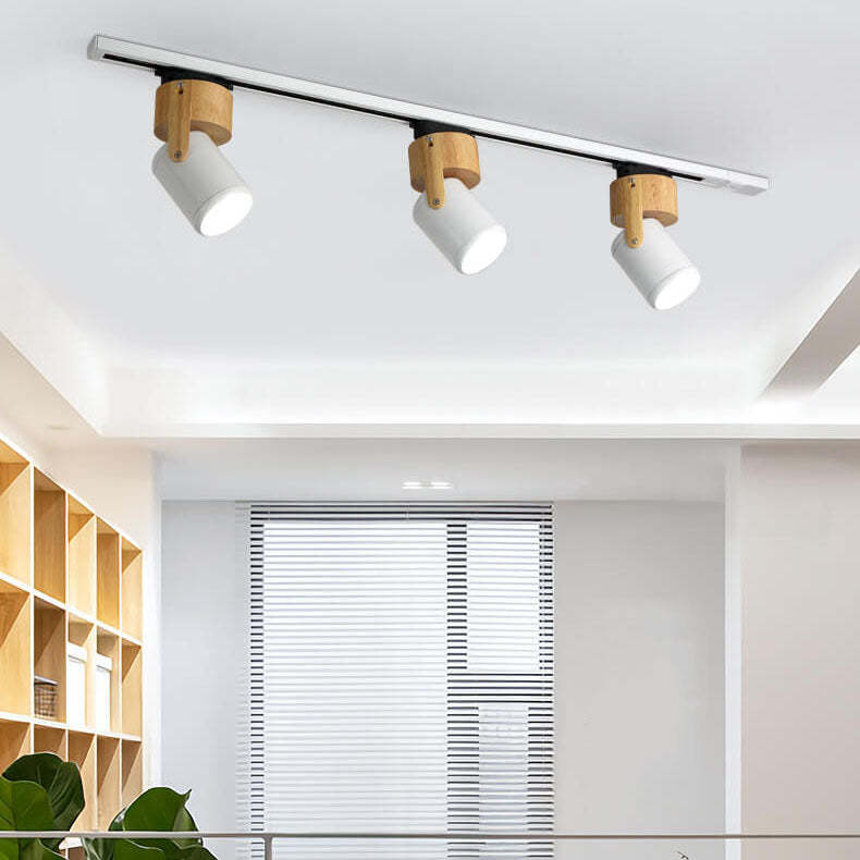 Minimalist Wooden Spotlight Track LED Flush Ceiling Light