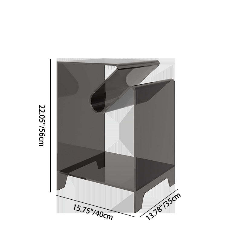 Minimalist Square Acrylic 2-Tier End Table