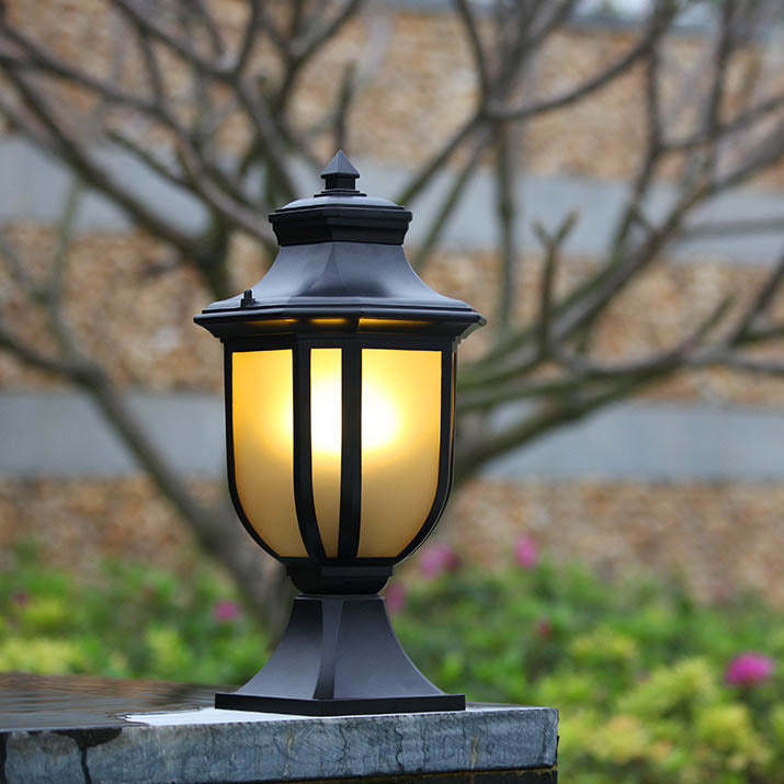 European Vintage Glass Aluminum Cage Outdoor Landscape Light