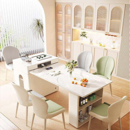 Nordic Curved Microfiber Leather Dining Chair