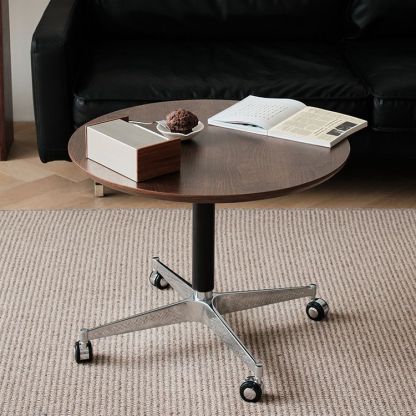 Contemporary Engineered Wood Adjustable Caster Coffee Table