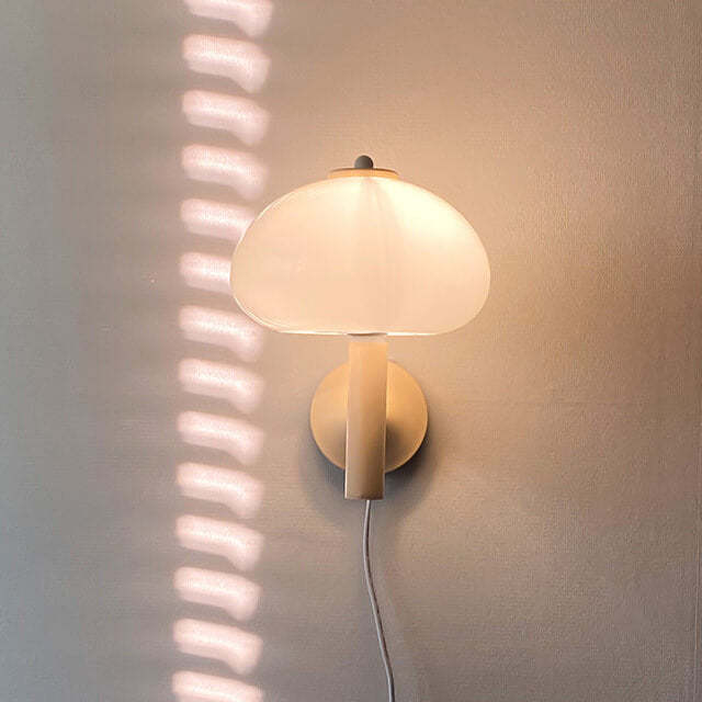 Nordic Vintage Milk Glass Dome Mushroom Sconce