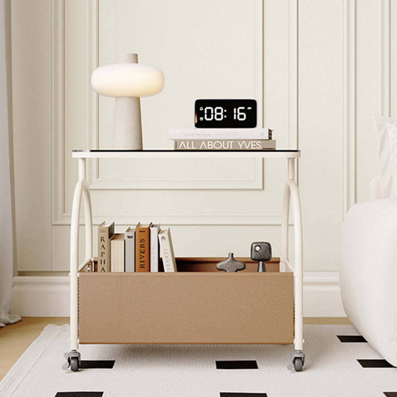 Contemporary Movable Tempered Glass End Table