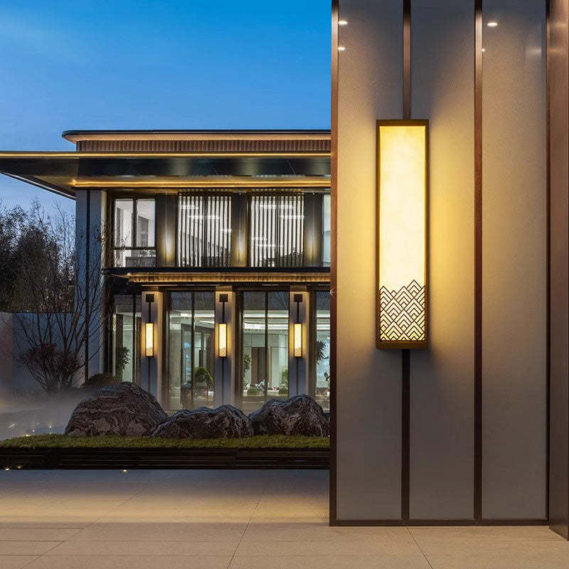 Chinese Stainless Steel Faux Marble Cubic LED Wall Sconce — Warm Light (3000K) / 220V-240V For UK/AU