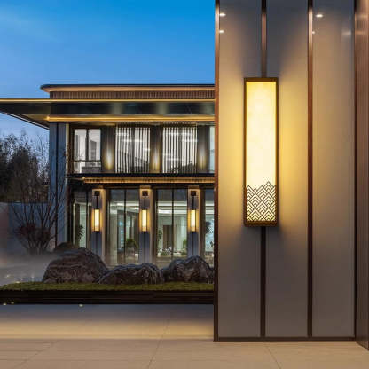 Chinese Stainless Steel Faux Marble Cubic LED Wall Sconce — Warm Light (3000K) / 220V-240V For UK/AU