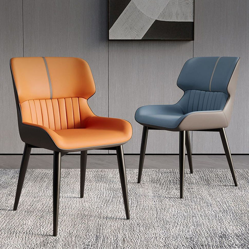 Minimalist Steel Leather Dining Chair