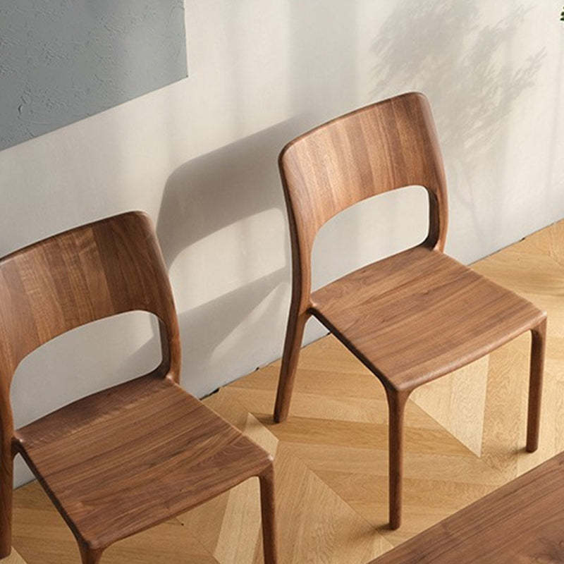 Retro Walnut Square Dining Chair