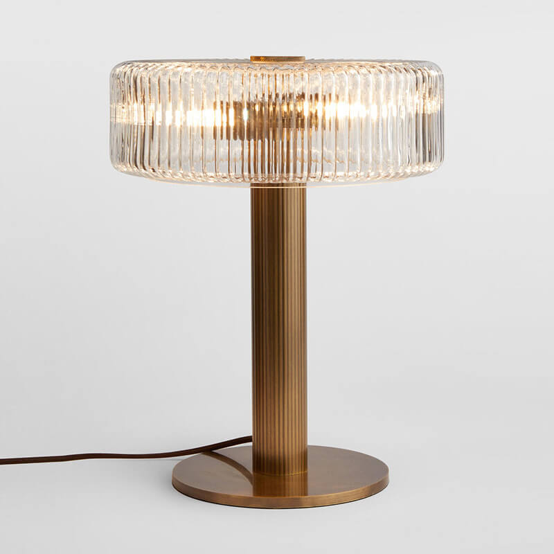 Gold glass cylinder table lamps - nordic — Cool White (6000K) / 220V-240V (UK/AU)