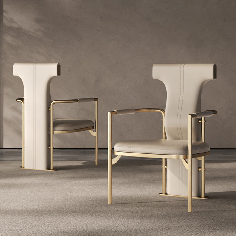Modern Microfiber Leather Steel Dining Chair — Default - Microfiber Leather & Stainless Steel