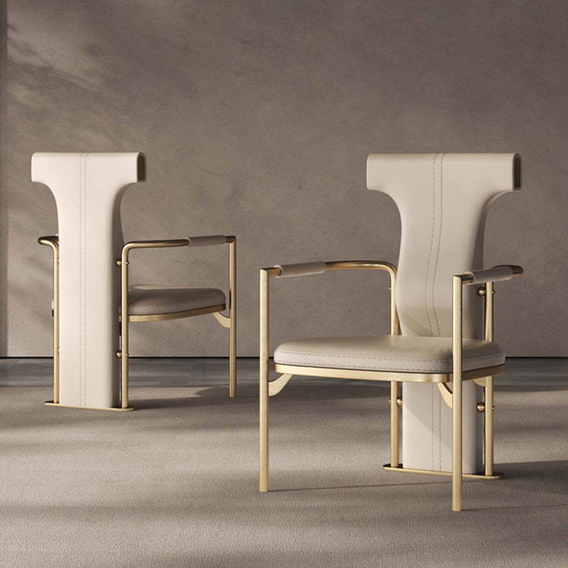 Modern Microfiber Leather Steel Dining Chair — Default - Microfiber Leather & Stainless Steel
