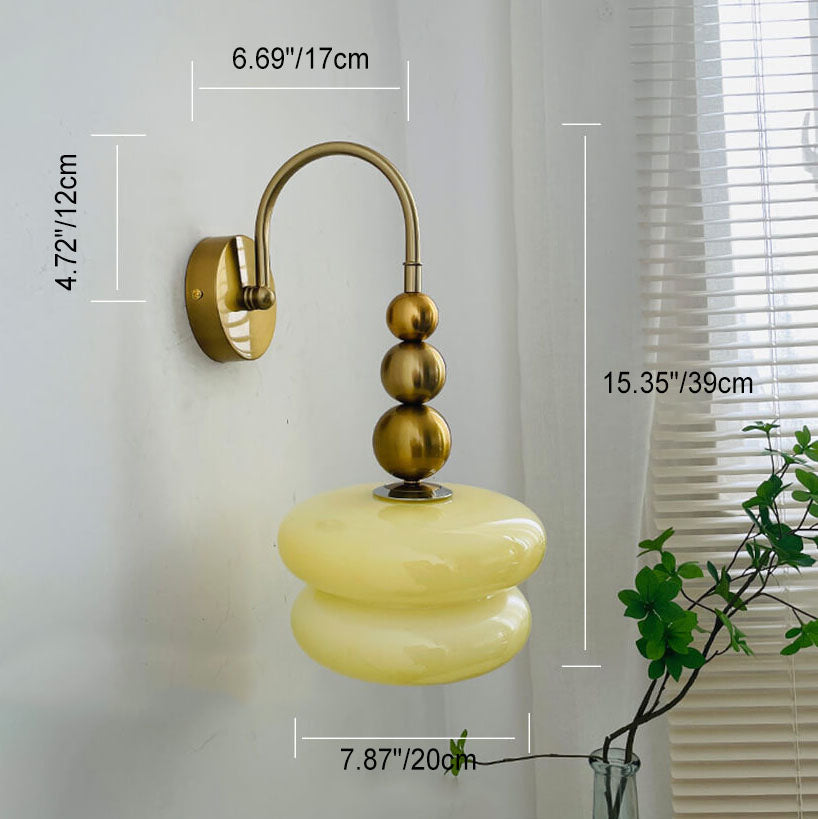 Macaron Cream Gourd Glass Wall Sconce