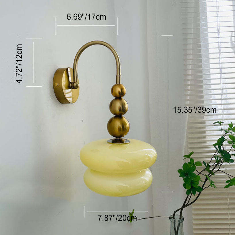 Macaron Cream Gourd Glass Wall Sconce